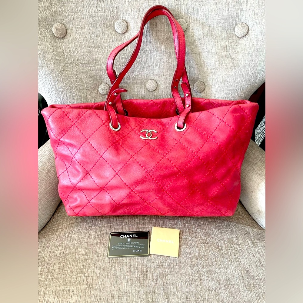 Authentic Chanel large on the road tote bag.
